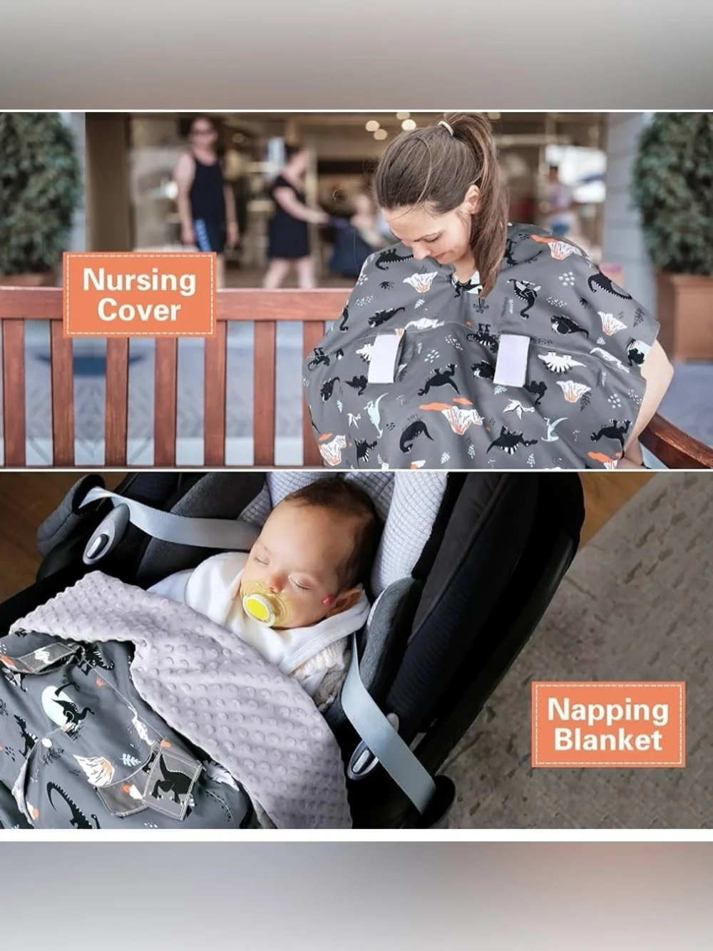 Dinosaurs canopy Baby Car Seat Stroller Cover Nursing Cover Blanket Multi Use